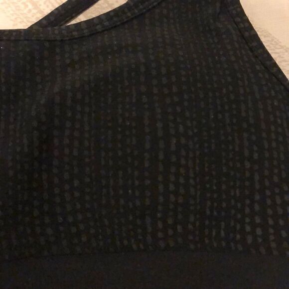 PrismSport Black w/Vertical Dot Stripes Sports Bra - Picture 2 of 6